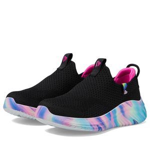 Skechers Girls Ultra Flex 3.0-Blissful Bay Sneaker, Black/Multi, 11 Little Kid